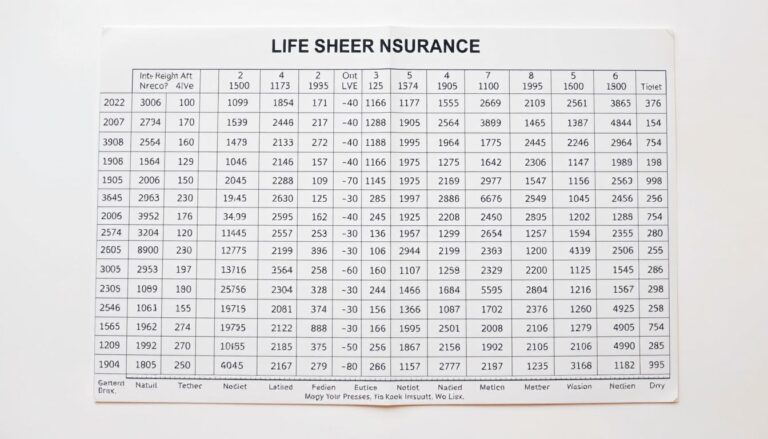 life insurance height weight chart